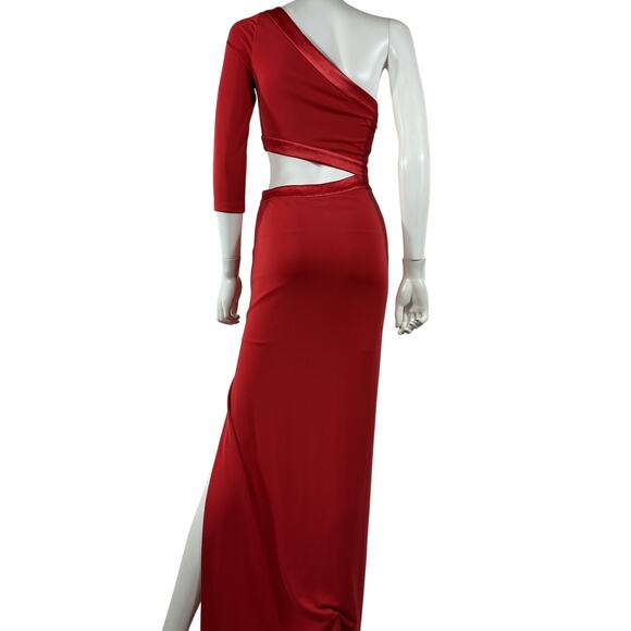 Alice + Olivia 'Michele' Red Poly Cutout Maxi Dress Size 2 - Picture 3 of 4